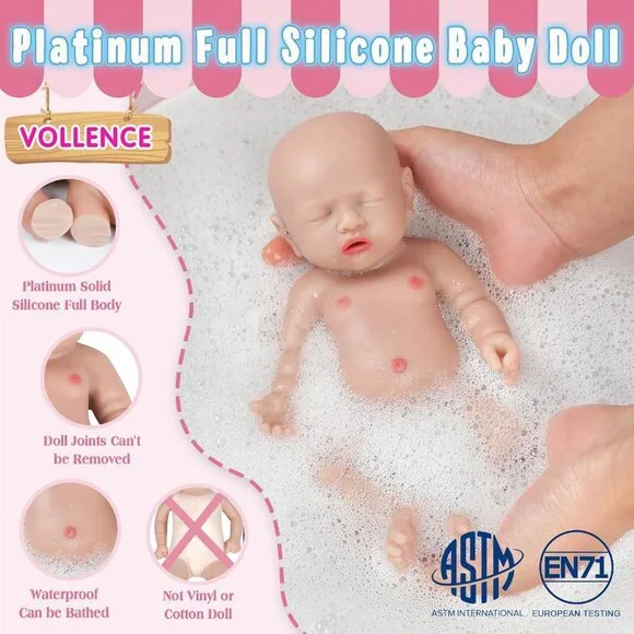 8 Inch Mini Silicone Baby Dolls Cute Realistic Newborn Preemie Miniature Babies - Picture 3 of 6